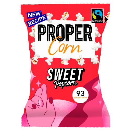 Propercorn Fairtrade Sweet Popcorn 90g RRP 1.80 CLEARANCE XL 99p